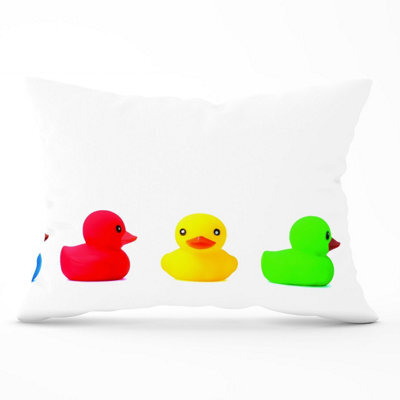 Warren Reed Designer Coloured Rubber Ducks Cushions 33Cm X 48Cm