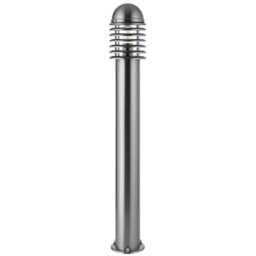1M Outdoor Post Bollard Light Polished Steel Vandal Proof External Pathway Lamp