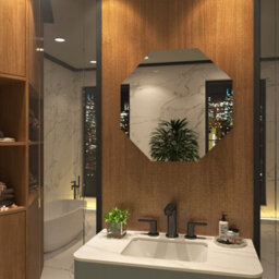 Royal Bathrooms Nova 600 X 600mm Octagon Led Illuminated Mirror With Touch Sensor Anti-Fog - thumbnail 2