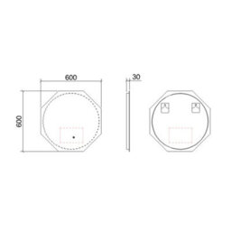 Royal Bathrooms Nova 600 X 600mm Octagon Led Illuminated Mirror With Touch Sensor Anti-Fog - thumbnail 4