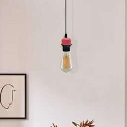 Ledsone Pink Metal Pendant Ceiling Light With E27 Socket And Pre Wired Cord Grip For Bedroom Kitchen Hallway - thumbnail 5