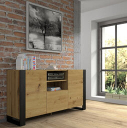 Arte Mondi Sideboard Cabinet In Oak Artisan W1580mm X H840mm X D400mm - thumbnail 4