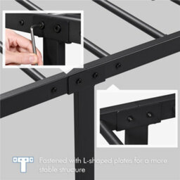 Yaheetech Black 3Ft Single Metal Bed Frame With Cloud-Inspired Design Headboard - thumbnail 7