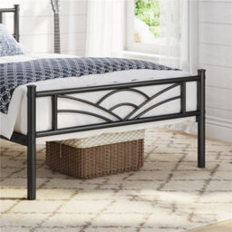 Yaheetech Black 3Ft Single Metal Bed Frame With Cloud-Inspired Design Headboard - thumbnail 9