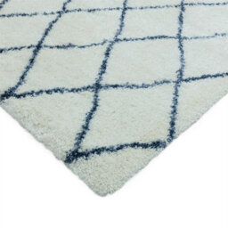 Cream Grey Geometric Luxurious Modern Shaggy Easy To Clean Rug Dining Room-80 X 240Cm (Runner) - thumbnail 3