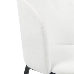 Frida Set Of 2 White Velvet Dining Chairs With Black Metal Frame - thumbnail 4