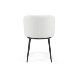 Frida Set Of 2 White Velvet Dining Chairs With Black Metal Frame - thumbnail 3