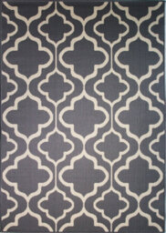 Loomed Grey Trellis Flatweave Indoor Outdoor Rug 80X150Cm - thumbnail 3