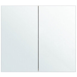 Wyld And Coco Brightnest White Plywood Mirror Cabinet 80 X 70 Cm - Wall-Mounted Two-Door With Shelves - thumbnail 1