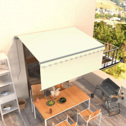 Berkfield Manual Retractable Awning With Blind 3X2.5M Cream