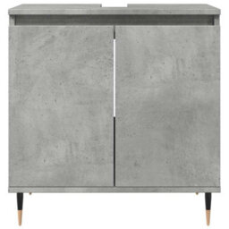 Berkfield Industrial Bathroom Cabinet Concrete Grey 58X33X60 Cm Engineered Wood - thumbnail 4