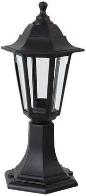 Ex-Pro Traditional Style Ip44 Rated Black Outdoor Garden Post Top Lantern Light, E27 Fitting