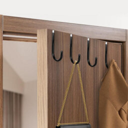4 Door Hooks, Over-The-Door Coat Rack, Standard Drawer, Cupboard, Wardrobe, Kitchen - thumbnail 4