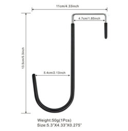 4 Door Hooks, Over-The-Door Coat Rack, Standard Drawer, Cupboard, Wardrobe, Kitchen - thumbnail 2