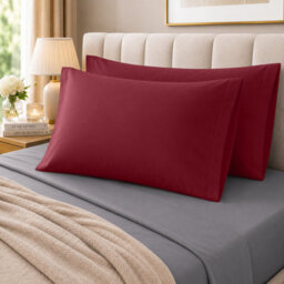 Moonlight Bedding Pillowcase Pack Of 2-Envelope Closure Super Soft Brushed Microfiber House Wife Pillow Cover,(Red,50X75 Cm) - thumbnail 8