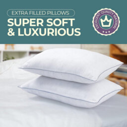 Nod Off Hollowfibre Soft Pillows Pack Of 2 - Hypoallergenic Egyptian Cotton Bed Pillows, Suitable For Back And Side Sleepers - thumbnail 2