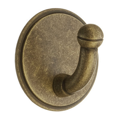 Beslagsboden - Design Single Hook In Antique Brass Finish Self-Adhesive