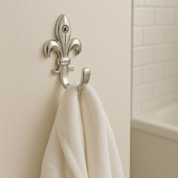 Sisi UK Fleur De Lis Chrome Curtain Tieback Hooks Decorative Wall Hooks For Curtains Hats Coats Robes Clothes Accessories Pack Of 2 - thumbnail 6