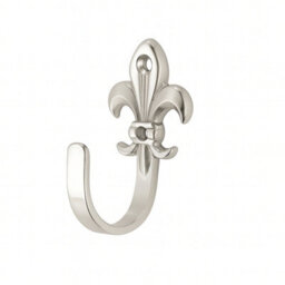 Sisi UK Fleur De Lis Chrome Curtain Tieback Hooks Decorative Wall Hooks For Curtains Hats Coats Robes Clothes Accessories Pack Of 2 - thumbnail 2