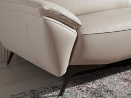 Angel Cerda Elegant 3-Seater Sofa In Taupe Leather For Modern Homes - thumbnail 4