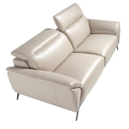 Angel Cerda Elegant 3-Seater Sofa In Taupe Leather For Modern Homes - thumbnail 6
