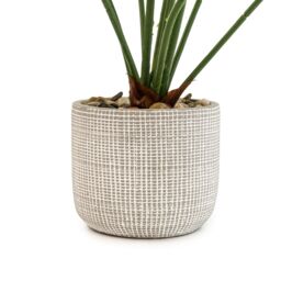 Candlelight Green 50Cm Cheese Plant Artificial Plant In Grey Ceramic Pot - thumbnail 2