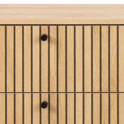 Furniture To Go Albany Wide Chest Of 6 Drawers In Oak/black Legs - thumbnail 6