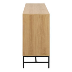 Furniture To Go Albany Wide Chest Of 6 Drawers In Oak/black Legs - thumbnail 3