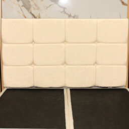 "Urban Textures Luxury 20"" High Boucle Fabric Upholstered Sloane Buttoned Headboard - Cream" - thumbnail 1