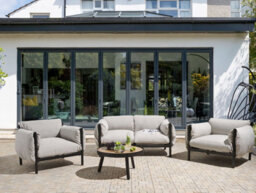 Beliani Esperia 4 Seater Garden Sofa Set Grey Metal - thumbnail 2