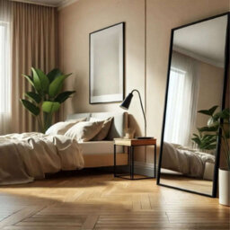 Jōbū Jobu Home - Takara, Full Length Leaner Black Metal Rectangle Mirror - 180Cm X 90Cm - thumbnail 3