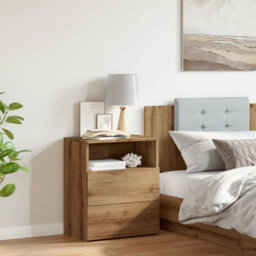 Berkfield Bedside Cabinet Artisan Oak 50X32X60Cm Engineered Wood - thumbnail 4