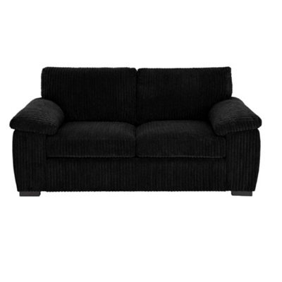BlissFurniture Ltd Jumbo Cord 3+2 Seater Sofa With Soft Fabric And Compact Design In Black