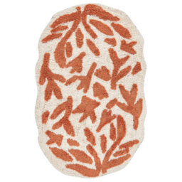 Beliani Cotton Bath Mat 60 X 90 Cm Orange Derik