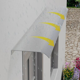 Breeins Outdoor Window Awning Rain Screen Waterproof Front Door Canopy Shelter Cover Rain Screen - thumbnail 7
