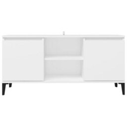 Berkfield Tv Cabinet With Metal Legs White 103.5X35X50 Cm - thumbnail 5
