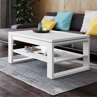 Heze Furniture Nuo Lift Top Coffee Table Contemporary Style - White Matt - image 1