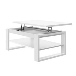 Heze Furniture Nuo Lift Top Coffee Table Contemporary Style - White Matt - thumbnail 5