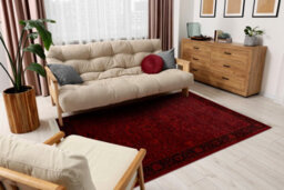 RugsX Orient 5125 Carpet Burgundy Black Frame, Classic, Ornament, With Fringes 150X230 Cm