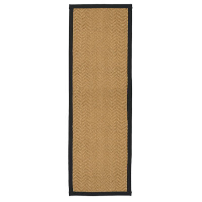 Natural Herringbone Woven Effect Large Runner, (L)180Cm X (W)60Cm - image 1