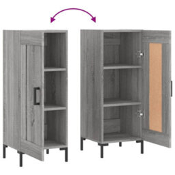 Berkfield Modern Sideboard Grey Sonoma 34.5X34X90 Cm Engineered Wood - thumbnail 9