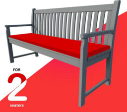 istyle mode 2 Seater Garden Bench Cushion Seatpad Indoor & Outdoor Use - Red - thumbnail 3