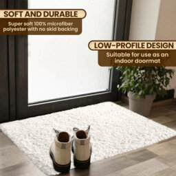 Ameha Cream Bedroom Rug 60X110 Cm - Area Rugs For Living Room Plush Carpet Modern Soft Shaggy Pile Faux Fur Rug For Home