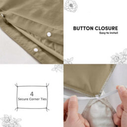 Aspire Homeware Plain Duvet Cover Set Soft Microfibre, Beige, King (L)220Cm X (W)230Cm - thumbnail 4