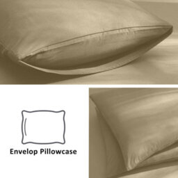 Aspire Homeware Plain Duvet Cover Set Soft Microfibre, Beige, King (L)220Cm X (W)230Cm - thumbnail 5