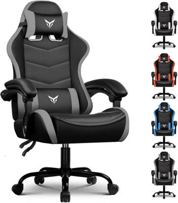 Gtplayer Gaming Chair, Heavy Duty Computer Chairs With Linkage Armrest And Lumbar Support, Ergonomic Office Chair, Grey - image 1