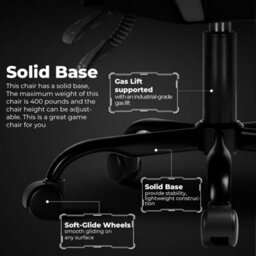 Gtplayer Gaming Chair, Heavy Duty Computer Chairs With Linkage Armrest And Lumbar Support, Ergonomic Office Chair, Grey - thumbnail 9