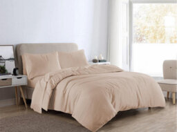 Homespace Direct Ltd Plain Dye Flannelette Brushed Cotton Duvet Cover Set Brown