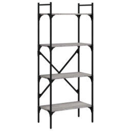 Berkfield Durable Bookcase 4-Tier Grey Sonoma 56X31.5X138.5 Cm Engineered Wood - thumbnail 1