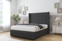 "Sloomy Marlborough Graphite Dumfries Divan Bed Set No Drawers - 54"" Wingback & 12"" Footboard 4' Small Double" - thumbnail 2